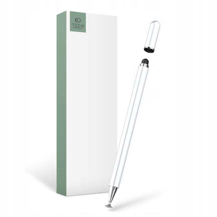 Bild 1, Tech-Protect Charm Stylus Touch Penna Vit/Silver
