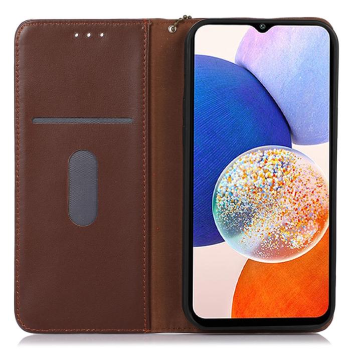 Bild 2, KHAZNEH Galaxy S24 Ultra Fodral Flip RFID Äkta Läder Brun