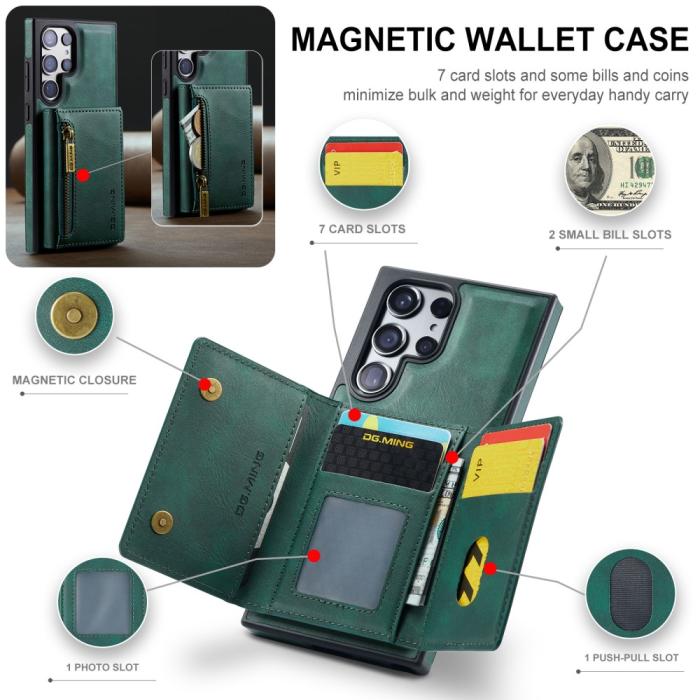 Bild 6, DG.MING Galaxy S24 Skal 2in1 Magnetisk Avtagbart RFID Kortfack