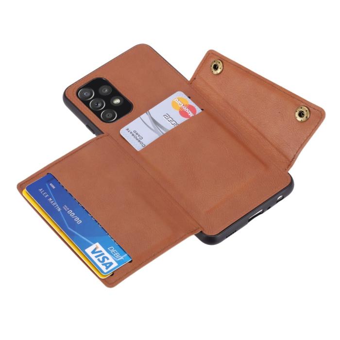 Bild 4, Samsung Galaxy A23 5G Skal Med Kortfack Och Magnet Brun