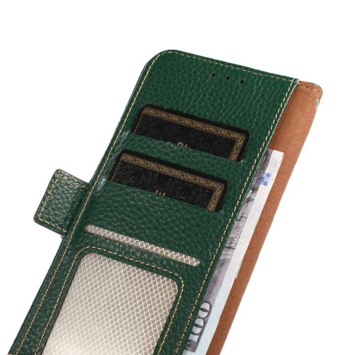 Bild 6, KHAZNEH iPhone 14 Pro Max Fodral Äkta Läder RFID Grön