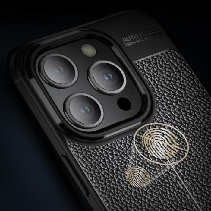 Bild 5, iPhone 15 Pro Skal Litchi Textur Svart