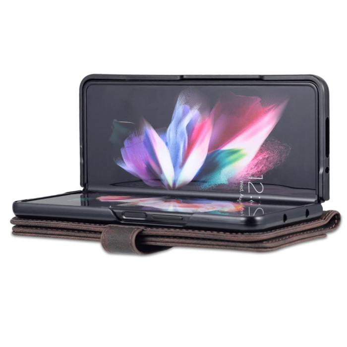 Bild 3, AZNS Galaxy Z Fold 5 Fodral Läder Brun