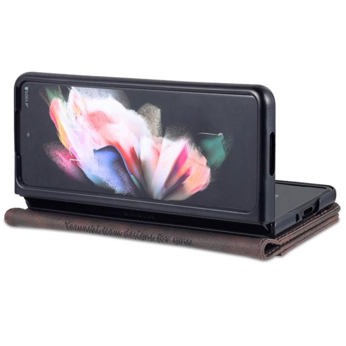 Bild 4, AZNS Galaxy Z Fold 5 Fodral Läder Brun