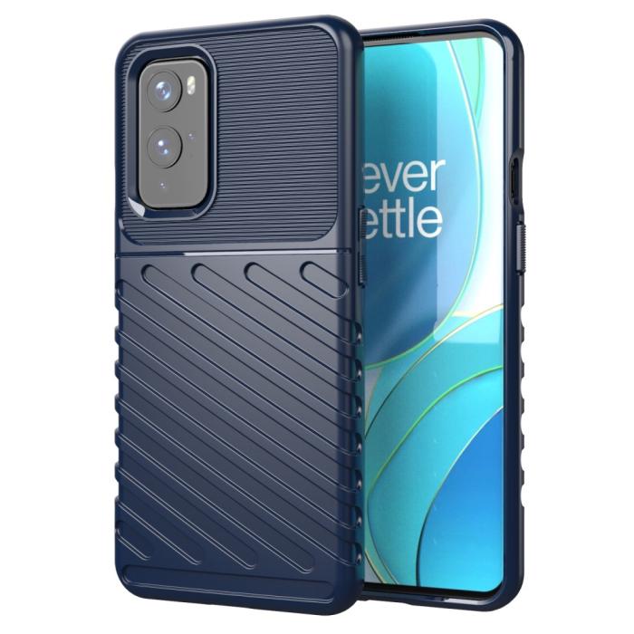 Bild 1, OnePlus 9 - Twill Textur Skal - Blå