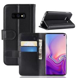 Samsung Galaxy S10e - Premium Split Läder Fodral - Svart