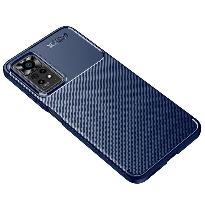 Bild 2, Xiaomi Redmi Note 11 Pro 5G Skal Kolfiber Textur Blå