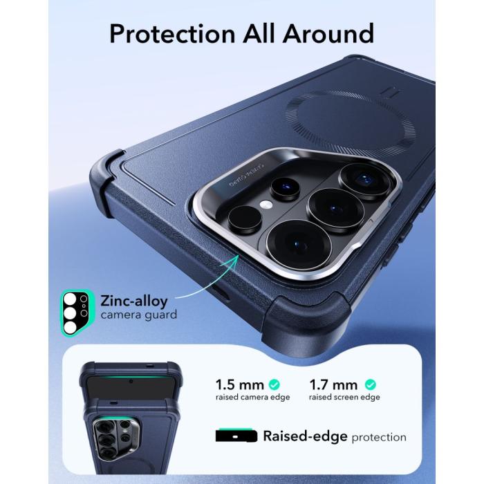 Bild 5, ESR Samsung Galaxy S26 Ultra Skal MagSafe CyberTough Kickstand Blå
