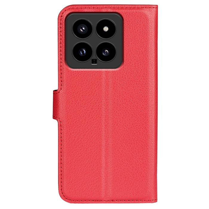Bild 6, Xiaomi 14 Fodral Litchi Läder Röd