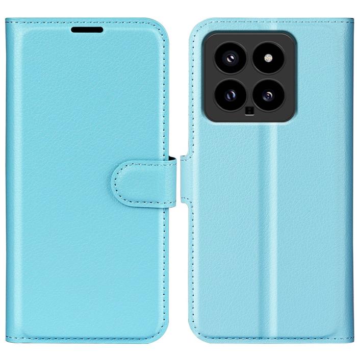 Bild 1, Xiaomi 14 Fodral Litchi Läder Ljus Blå