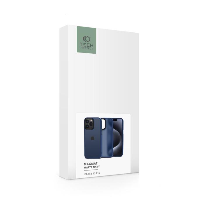 Bild 6, Tech-Protect iPhone 15 Pro Skal MagMat Matte Navy