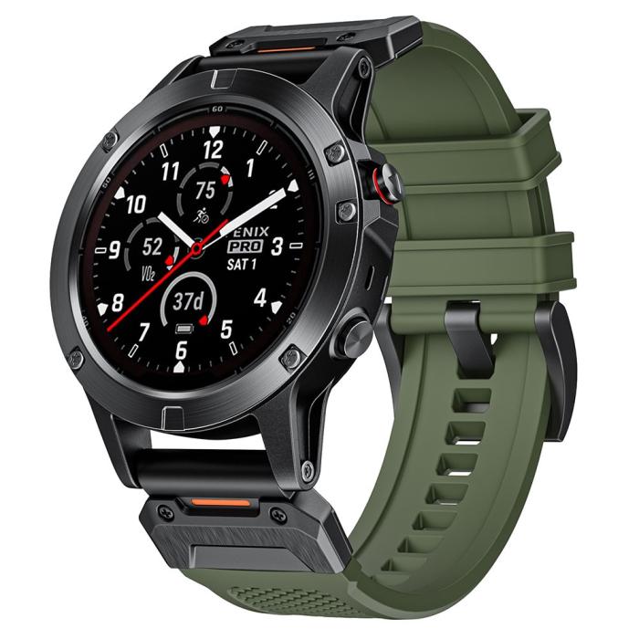 Bild 4, Fenix 5/5X/6X/7X 26 mm Klockarmband Robust Grön