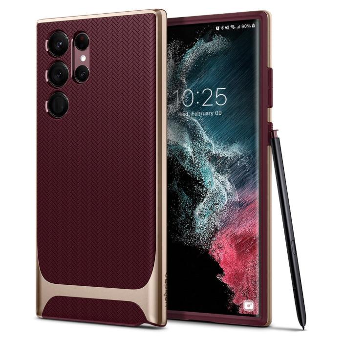 Bild 1, Spigen Samsung Galaxy S22 Ultra Skal Neo Hybrid Burgundy