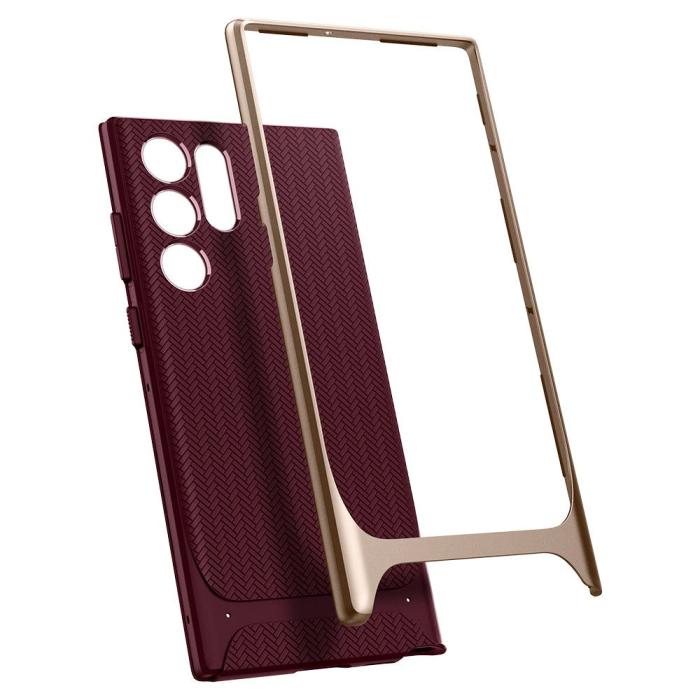 Bild 3, Spigen Samsung Galaxy S22 Ultra Skal Neo Hybrid Burgundy