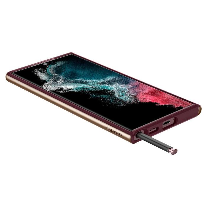 Bild 4, Spigen Samsung Galaxy S22 Ultra Skal Neo Hybrid Burgundy