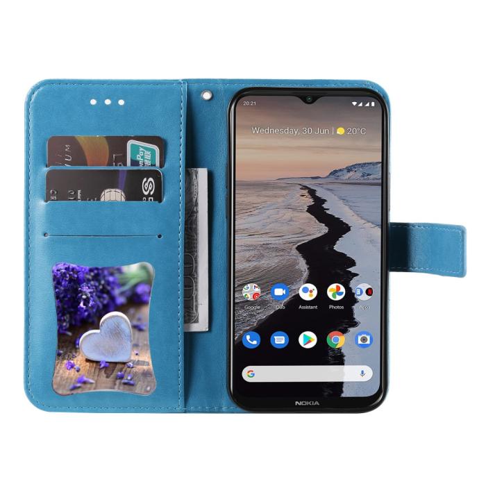 Bild 4, Nokia G10 / G20 Fodral Mandala Läder Blå