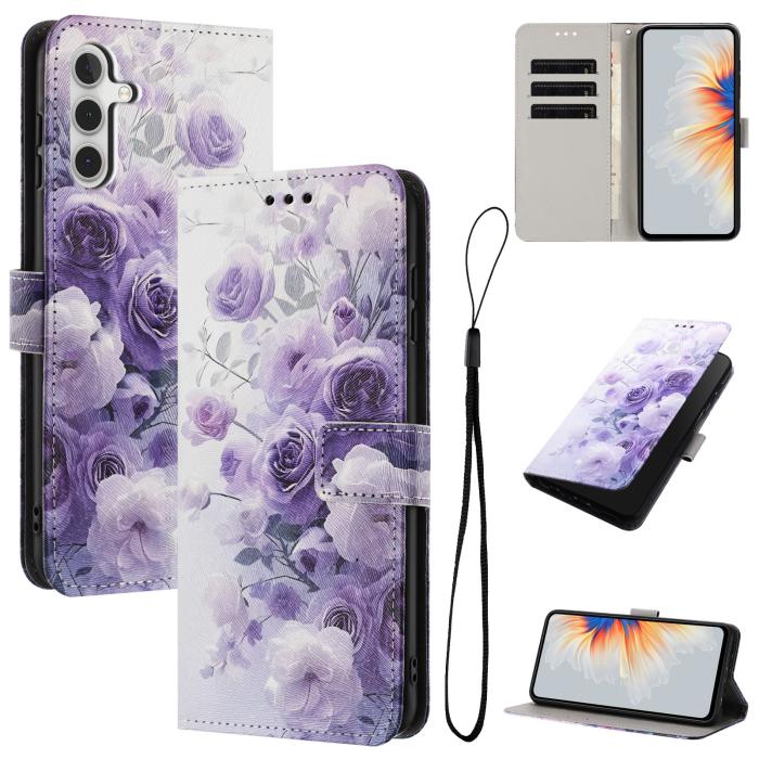 Bild 2, Samsung Galaxy A57 5G Fodral Med Tryck Lila Rosor