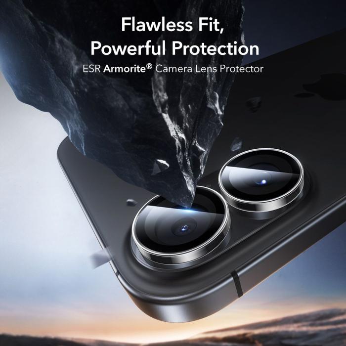 Bild 3, ESR iPhone 16 / 16 Plus Linsskydd Armorite Transparent