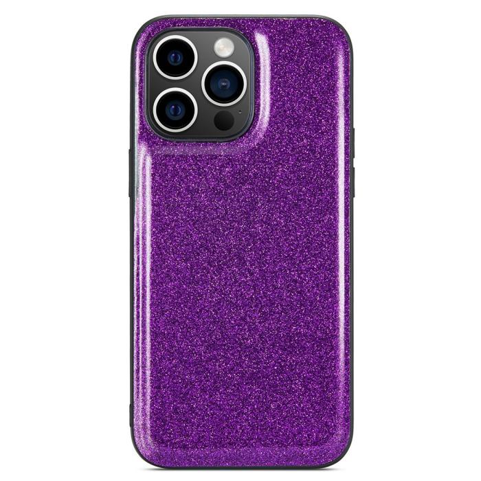 Bild 3, DG.MING iPhone 14 Pro Max Skal Läder Glitter Lila