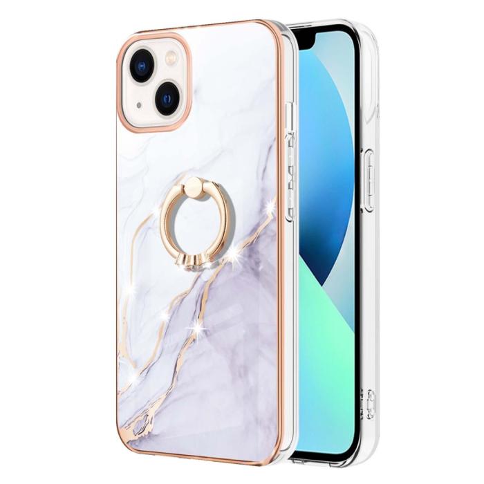 Bild 2, iPhone 15 Skal Ring Marmor Vit