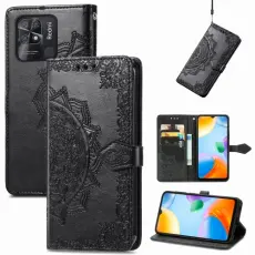 Xiaomi Redmi 10C Fodral Mandala Läder Svart