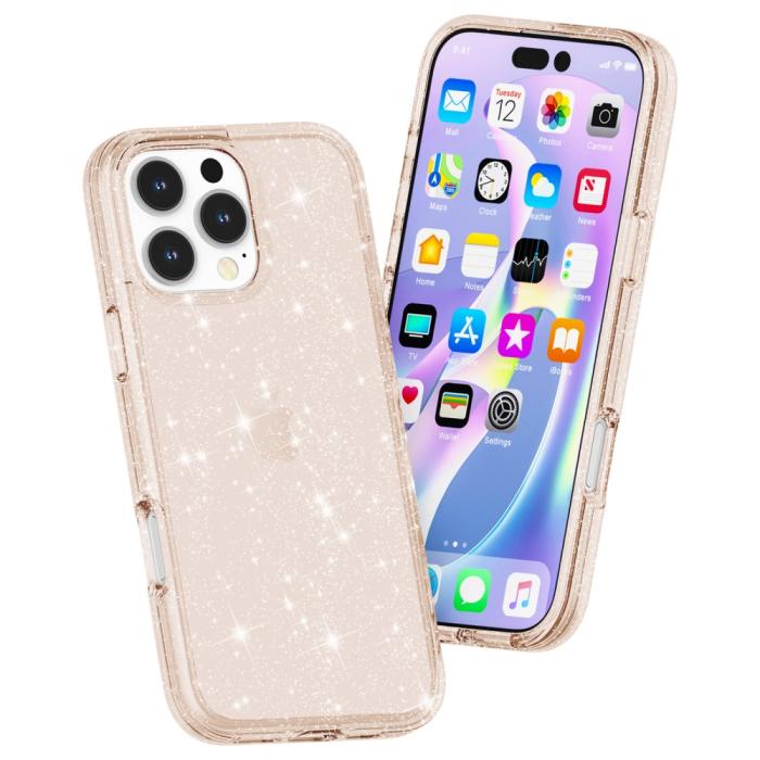 Bild 4, iPhone 16 Pro Skal Glitter Guld