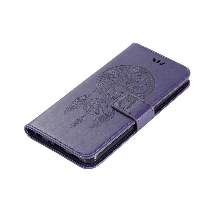 Bild 5, Xiaomi Redmi 9C Fodral Owl Dream Catcher Lila