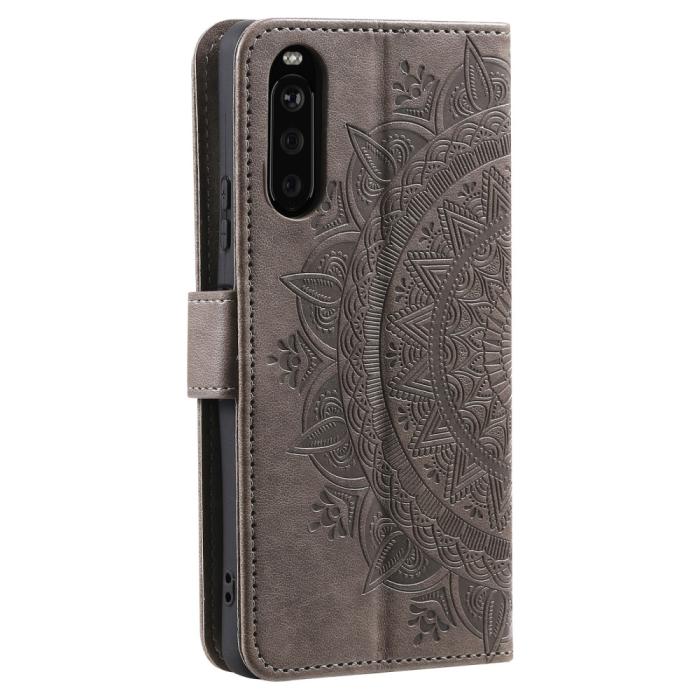 Bild 6, Sony Xperia 10 VI Mandala Läder Fodral Grå