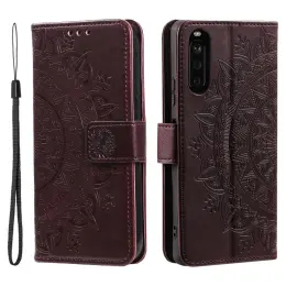 Sony Xperia 10 VI Mandala Läder Fodral Brun