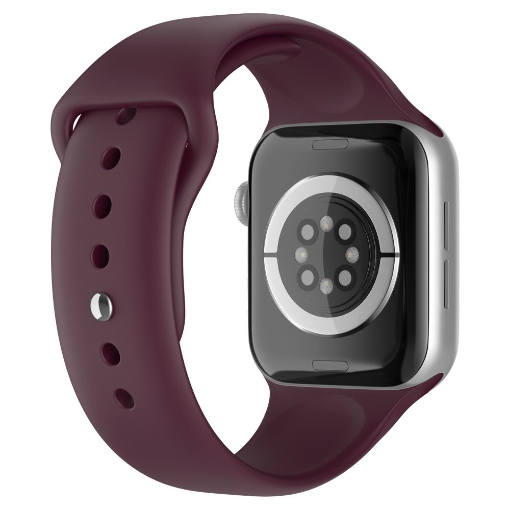 Apple Watch 42/44/45/49 mm Silikon Armband (M/L) Vinröd