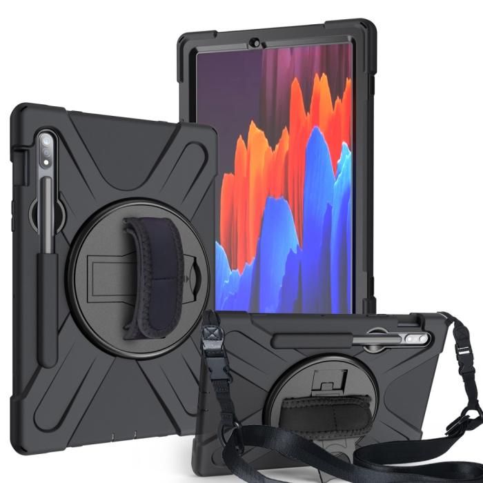 Bild 1, Galaxy Tab S8 / Tab S7 Skal 360° Hybrid Kickstand Med Strap