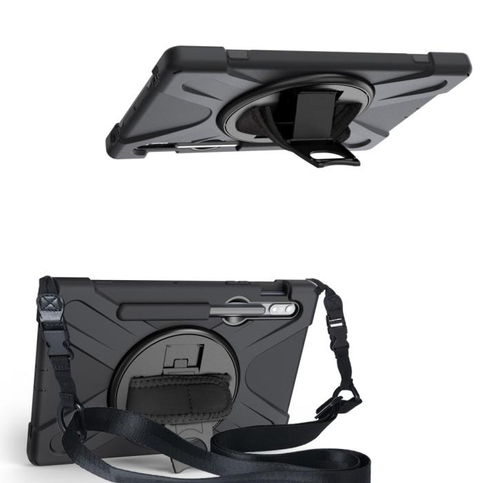 Bild 2, Galaxy Tab S8 / Tab S7 Skal 360° Hybrid Kickstand Med Strap