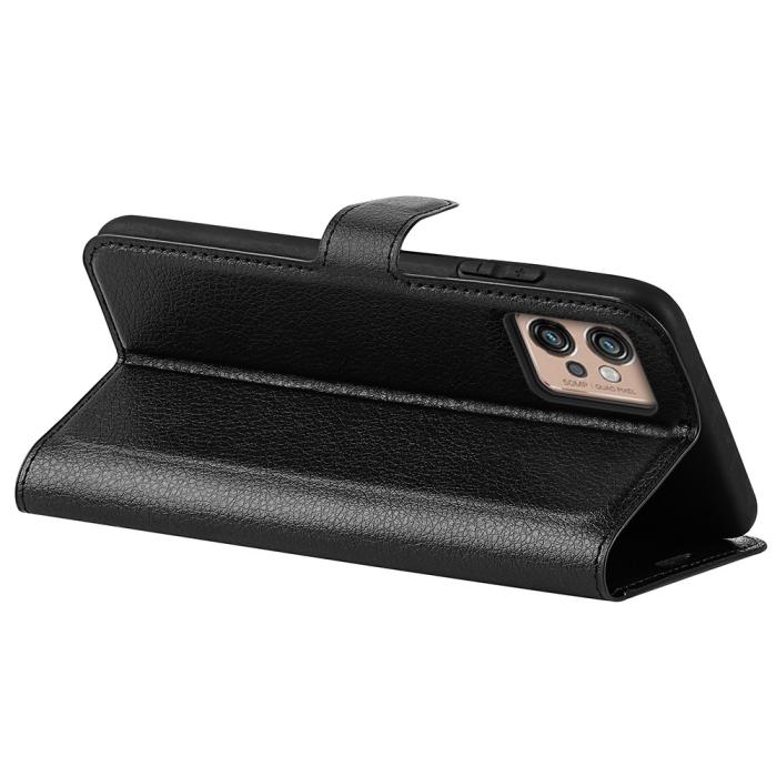 Bild 5, Motorola Moto G32 Fodral Litchi Läder Svart