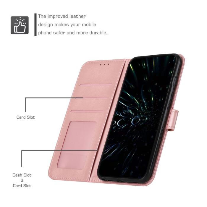 Bild 4, Motorola Edge 30 Fusion 5G Fodral Läder Roséguld