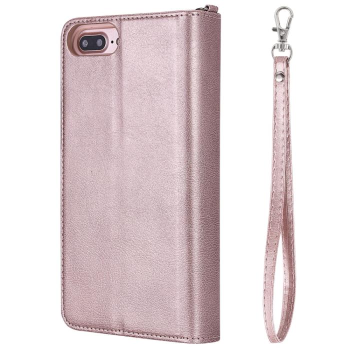 Bild 5, iPhone 6/6S/7/8 Plus - 2in1 Magnet Skal / Plånboksfodral - Roséguld