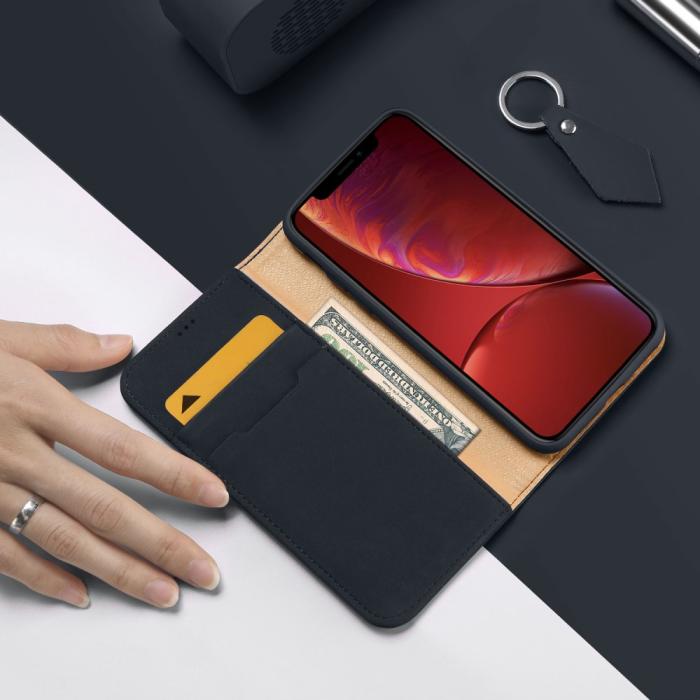 Bild 2, iPhone XR - DUX DUCIS Wish Äkta Läder Fodral - Blå