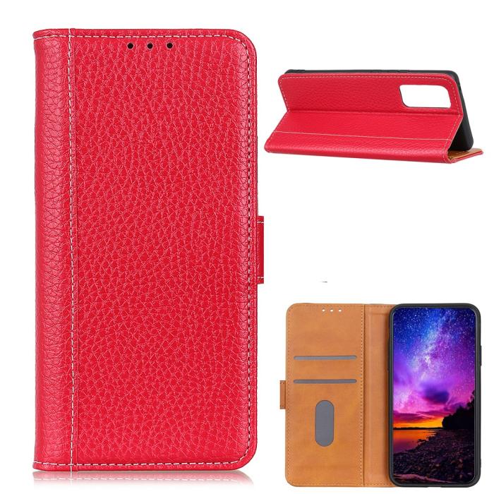 Bild 1, OnePlus 9 - Litchi Plånboksfodral - Röd
