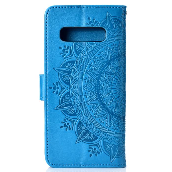 Bild 3, Samsung Galaxy S10 - Mandala Plånboksfodral - Blå