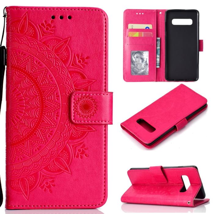 Bild 1, Samsung Galaxy S10 - Mandala Plånboksfodral - Rosa