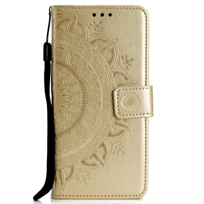 Bild 2, Samsung Galaxy S10 - Mandala Plånboksfodral - Guld