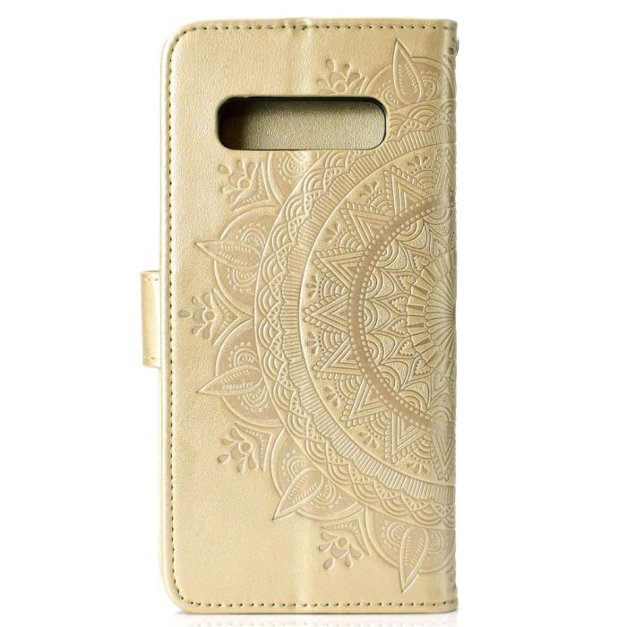 Bild 3, Samsung Galaxy S10 - Mandala Plånboksfodral - Guld