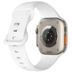 Silikon Armband Butterfly Apple Watch 42/44/45/46/49 mm (M/L) Vit