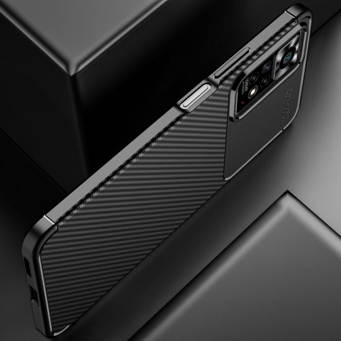 Bild 6, Xiaomi Redmi Note 11 Pro 5G Skal Kolfiber Textur Blå