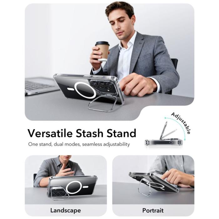 Bild 3, ESR Galaxy S26 Plus Skal MagSafe Classic Hybrid Kickstand Transparent
