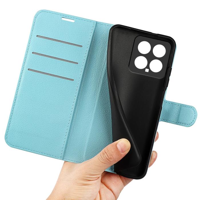 Bild 4, Xiaomi 14 Fodral Litchi Läder Ljus Blå