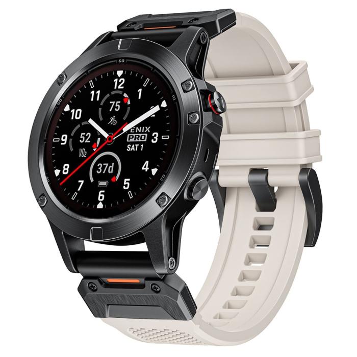 Bild 4, Fenix 5/5X/6X/7X 26 mm Klockarmband Robust Beige