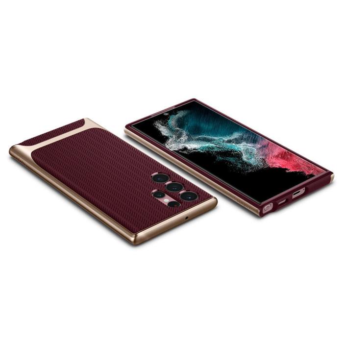Bild 6, Spigen Samsung Galaxy S22 Ultra Skal Neo Hybrid Burgundy
