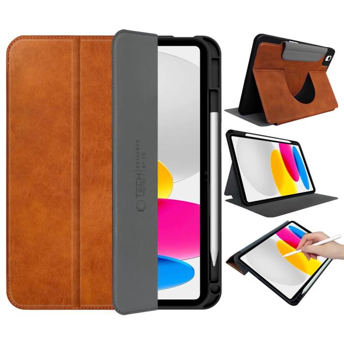Bild 5, Tech-Protect iPad 11 2025/10.9 2022 Fodral Fleece Brun