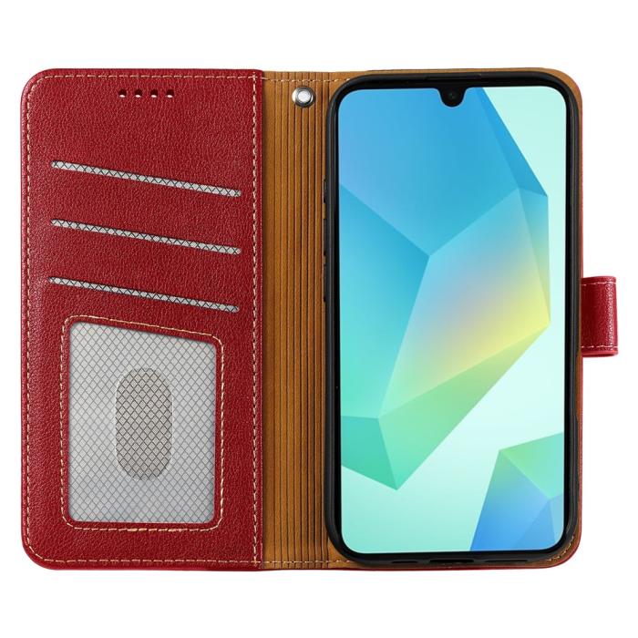 Bild 2, Samsung Galaxy A27 Plånboksfodral Läder Röd