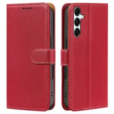 Samsung Galaxy A27 Pl&aring;nboksfodral L&auml;der R&ouml;d